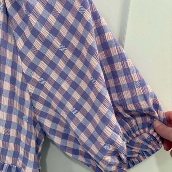 Hyacinth House Tuckernuck Sutton Purple Pink Gingham Mini Dress Size Small - Picture 5 of 15